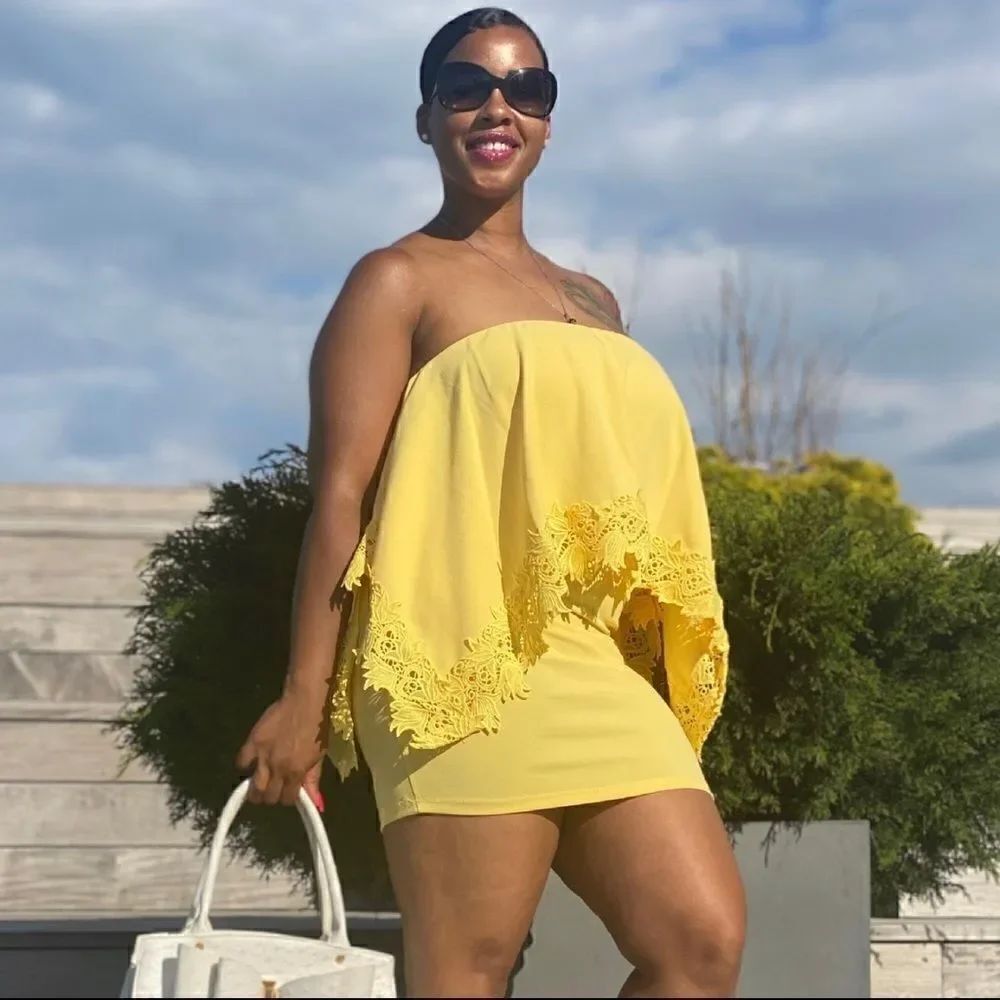 Yellow Tube Dress Size Small - Picture 1 of 3